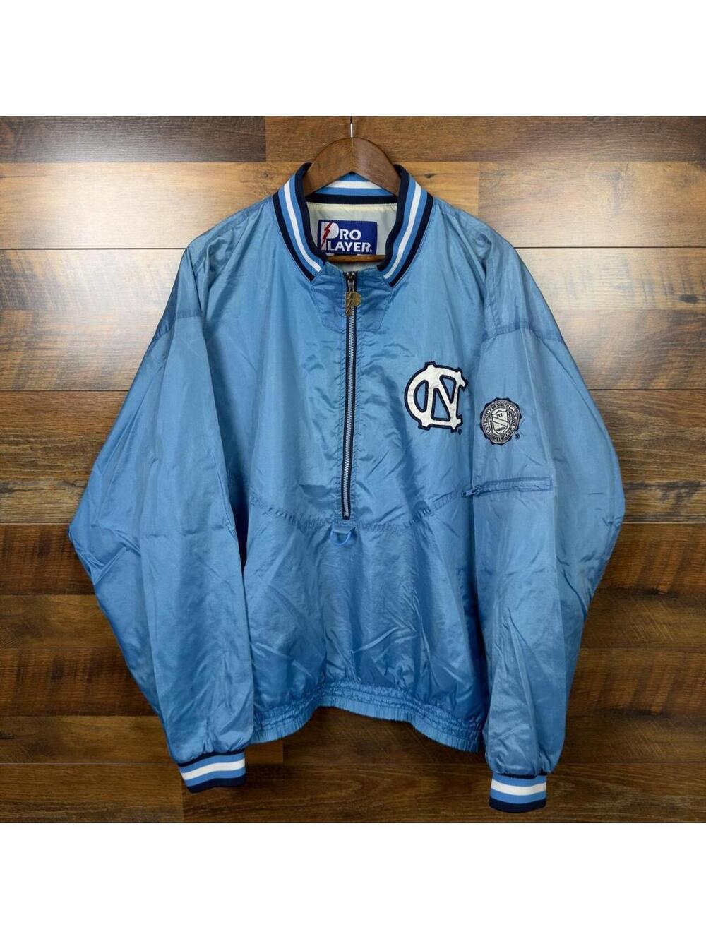 Vintage UNC Tar Heels Pro Player Pullover Jacket XL North Carolina 90s Blue